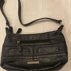 Stone Mountain Black Shoulder Black  Bonded Leather Stylish Shoulder Bag